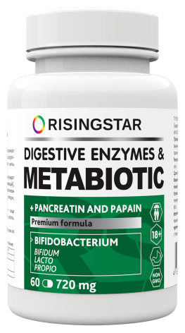 Risingstar Digestive Enzymes &amp; Metabiotic, 60 капс