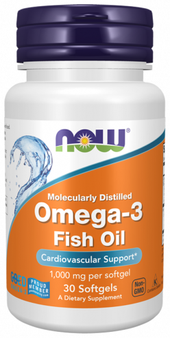 NOW Omega-3 1000 mg, 30 капсул