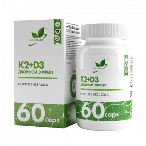 Natural Supp K2 + D3, 60 капсул