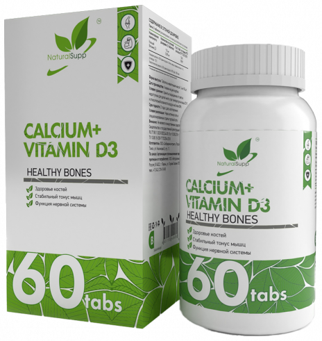 Natural Supp Calcium + Vitamin D3, 60 таблеток