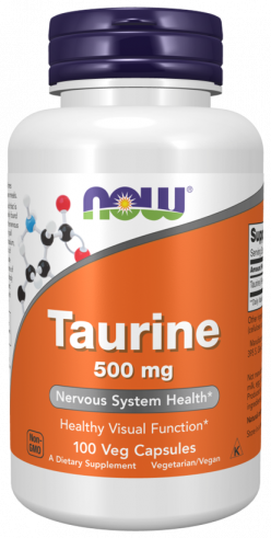 NOW Taurine 500 mg, 100 капсул