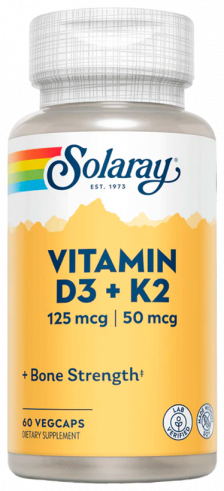 Solaray Vitamin D3 + K2, 60 капсул