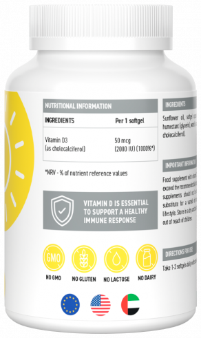 Ultrasupps Vitamin D3 2000 МЕ, 180 капсул