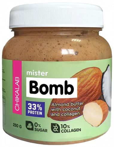 Chikalab Паста миндальная с кокосом Mister Bomb, 250 грамм