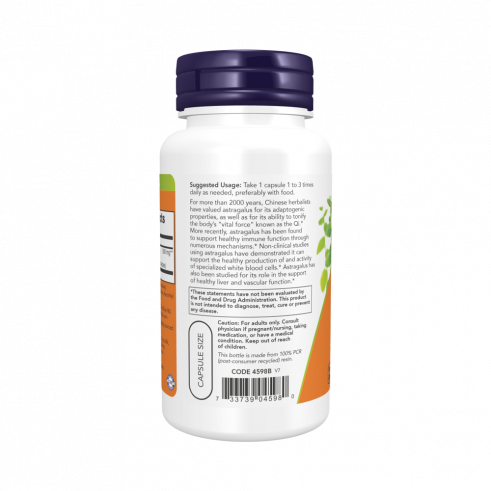NOW Astragalus Extract 500 mg, 90 капсул