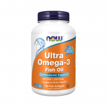 NOW Ultra Omega-3 Fish Oil 500 EPA/250 DHA, Ультра Омега-3 Фиш Ойл 500 ЭПК/250 ДГК, 180 капсул